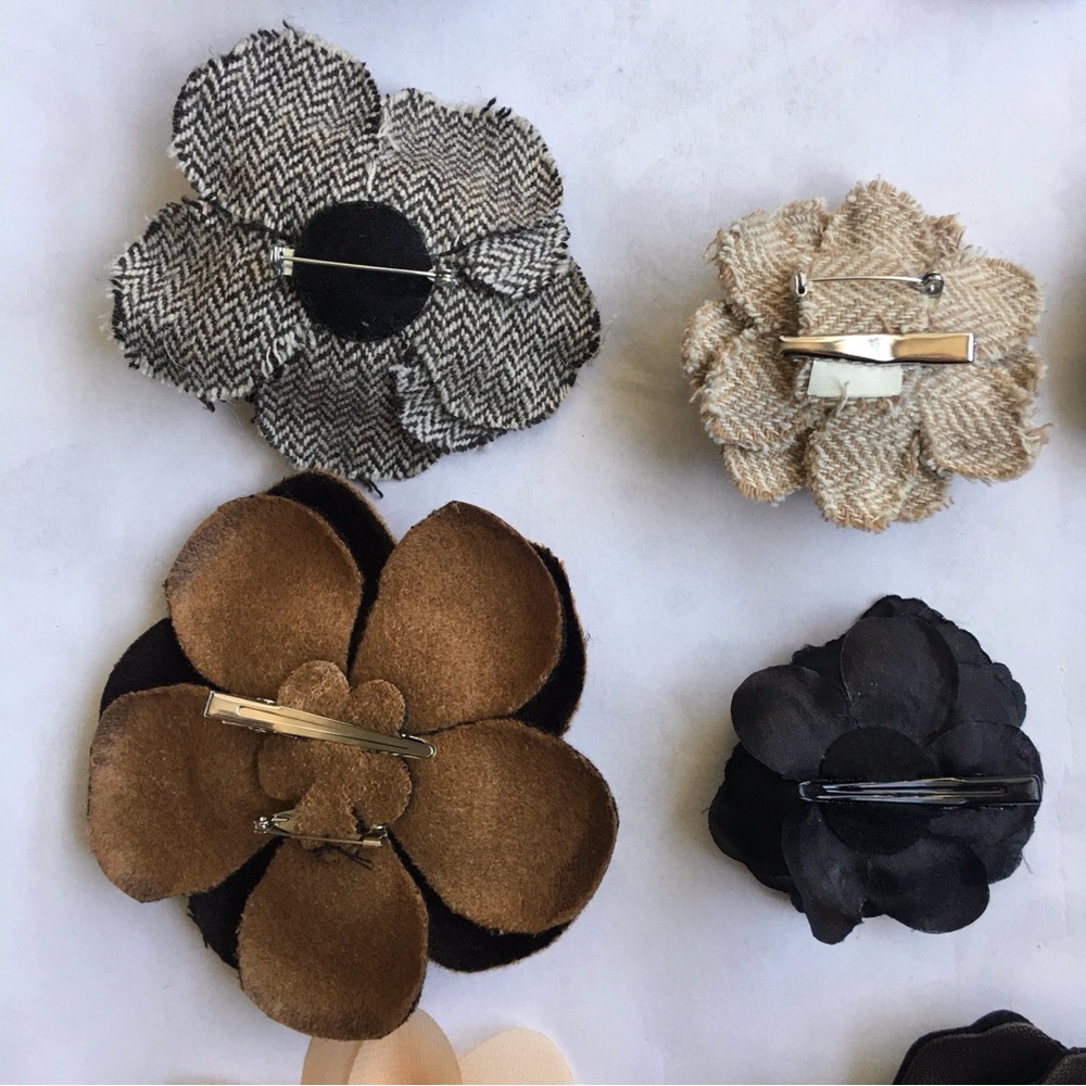 Bundle of 23 Fabric flower Brooch / Hair Clip - Picture 7 of 16